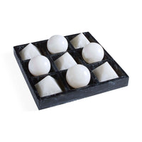 Mustique Black & White Tic-Tac-Toe Set - front view