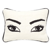 eyes needlepoint throw pillow - styled view