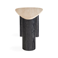 Oeuf Travertine Desk - side view