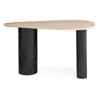Oeuf Travertine Desk - angle view