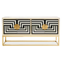 op art credenza black and white - front view