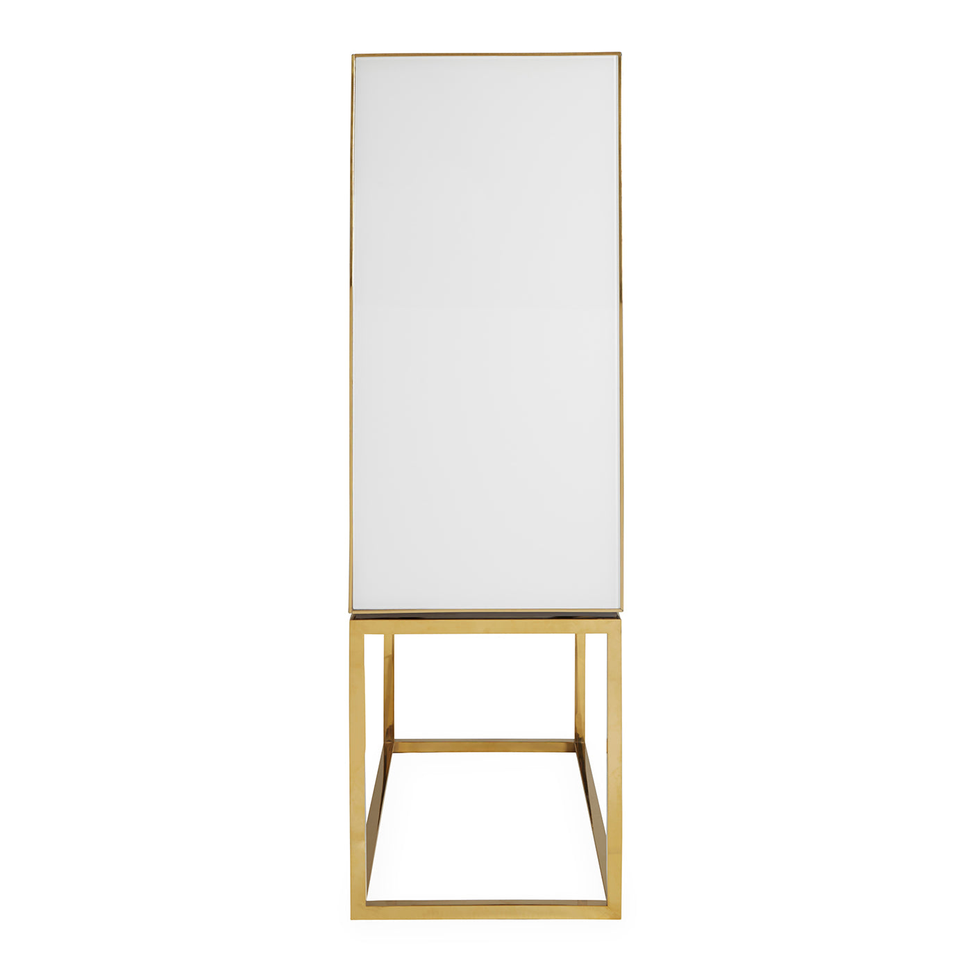 op art bar back-painted black and white glass brass frame side view