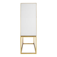 op art bar back-painted black and white glass brass frame side view