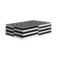 op art lacquer box large black white - angle view
