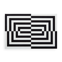 op art lacquer box large black white - top view