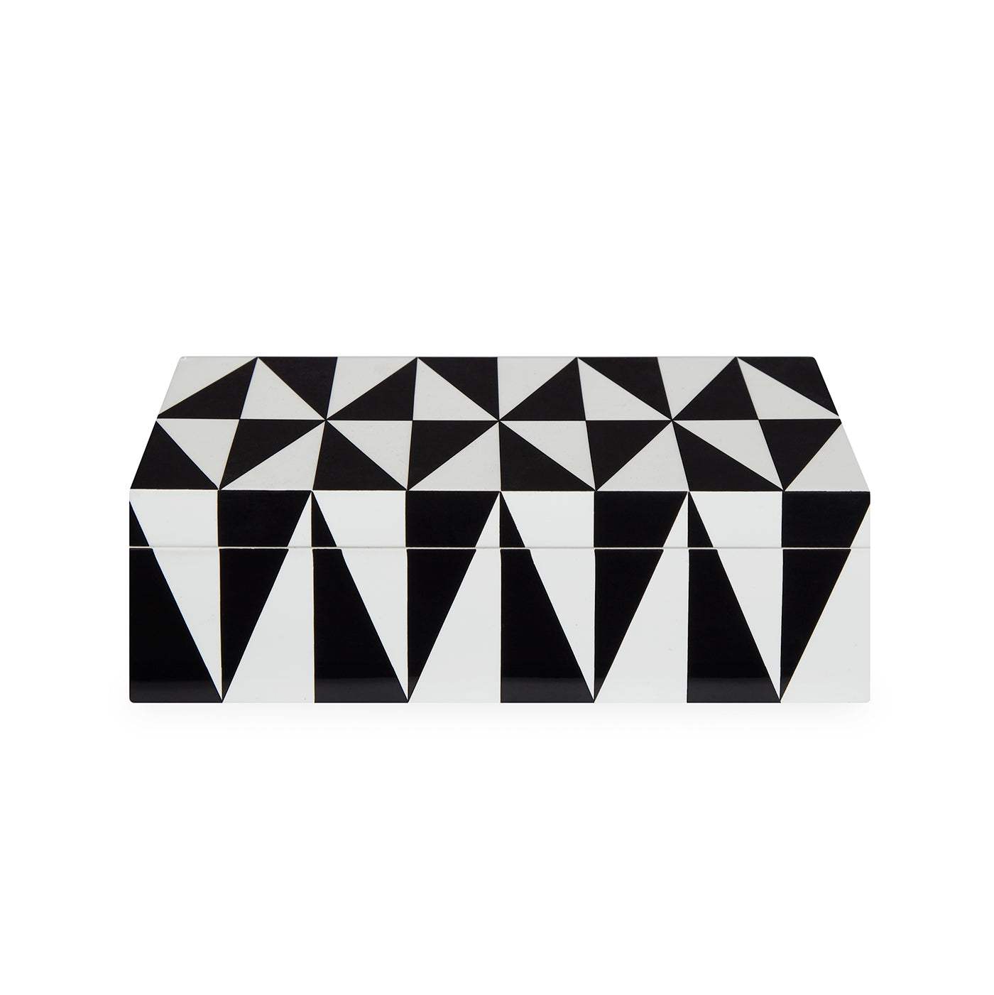 op art lacquer box medium black white - front view