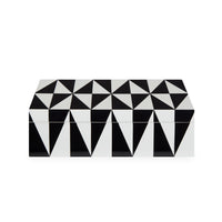 op art lacquer box medium black white - front view