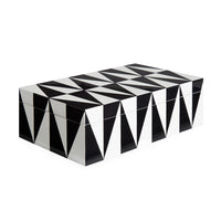 op art lacquer box medium black white - top view