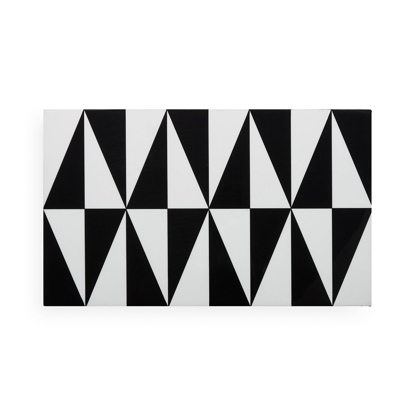 op art lacquer box medium black white open - front view