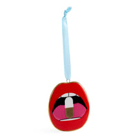 Lips Full Dose Ornament - front view