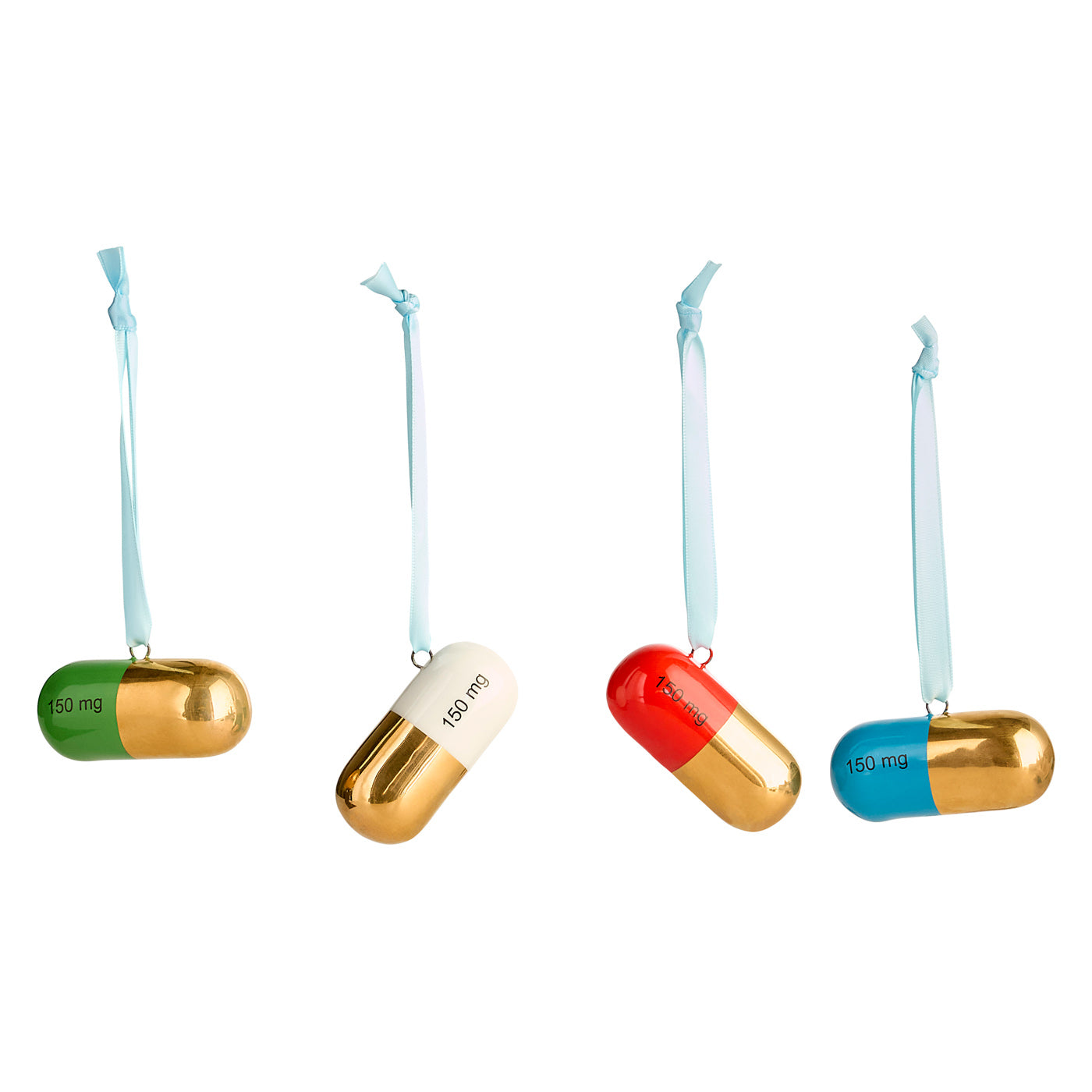 Full Dose Gold Ornament Set - front view