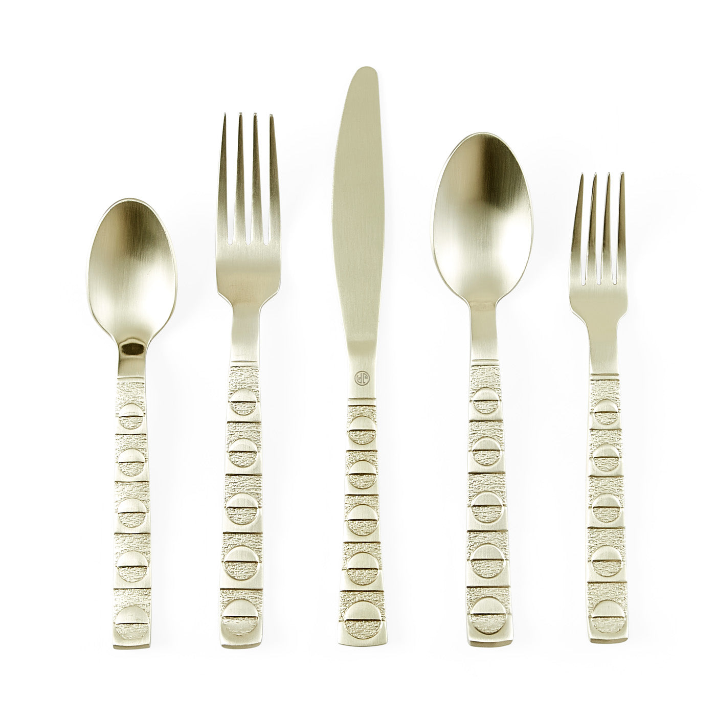 osaka flatware 20 piece set gold - front view