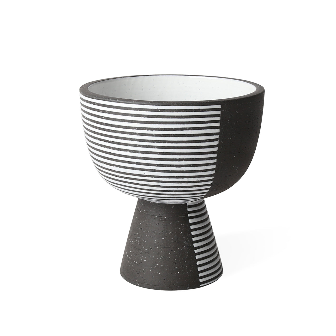 palm springs stripes bowl stoneware black and white - view 1