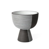 palm springs stripes bowl stoneware black and white - view 1