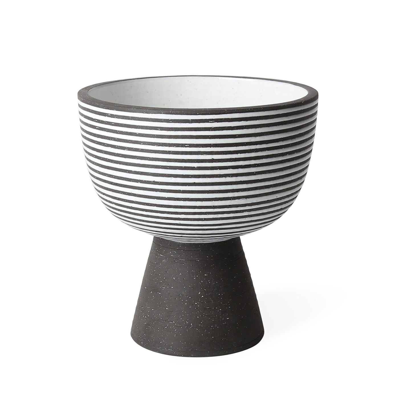 palm springs stripes bowl stoneware black and white - view 4