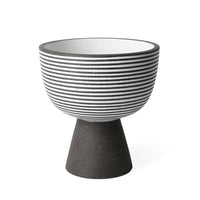 palm springs stripes bowl stoneware black and white - view 4