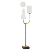 paradiso floor lamp white glass brass - angle view