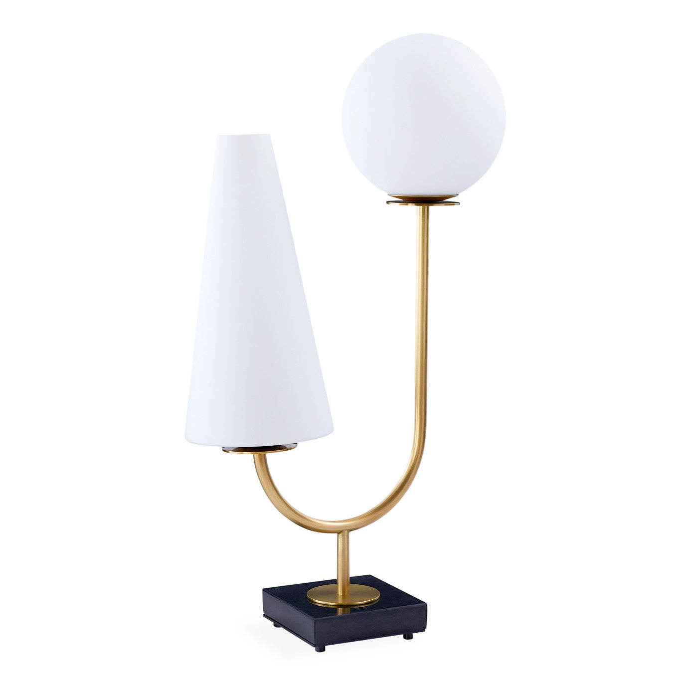 paradiso table lamp white glass brass - detail view