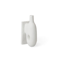 small paradox vase matte porcelain white - angle back view