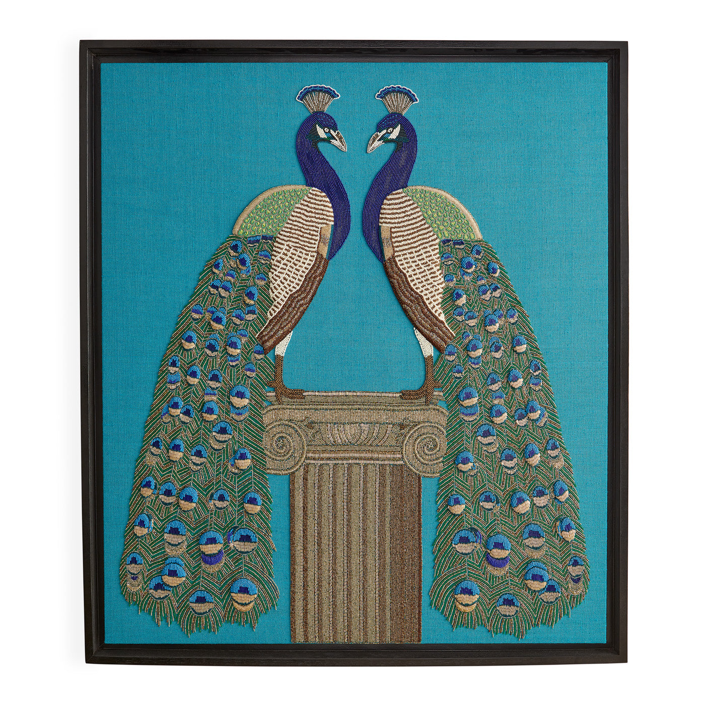 Peacock Beaded Art - front view