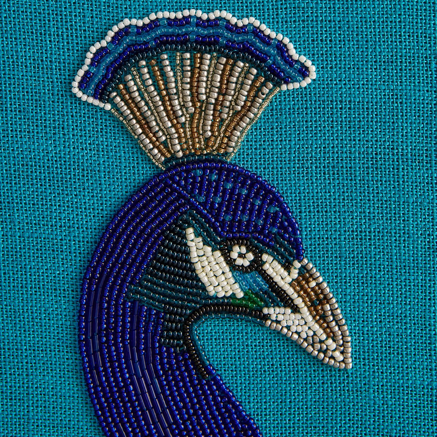 Peacock Beaded Art - details view