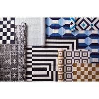 camel checkerboard reversible peruvian flat weave rug - styled view 6