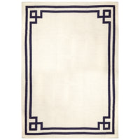 philippe reversible peruvian flat weave rug navy natural 6x9 - front view