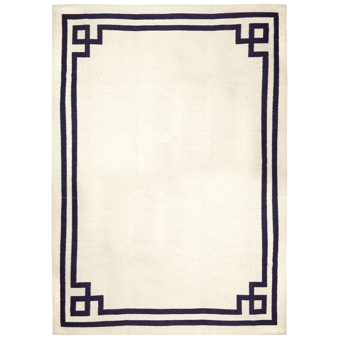 philippe reversible peruvian flat weave rug navy natural 8x10 - front view