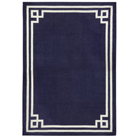 philippe reversible peruvian flat weave rug navy natural - back view