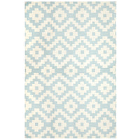 pierre reversible peruvian flat weave rug light blue - back view