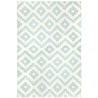 pierre reversible peruvian flat weave rug light blue - front view