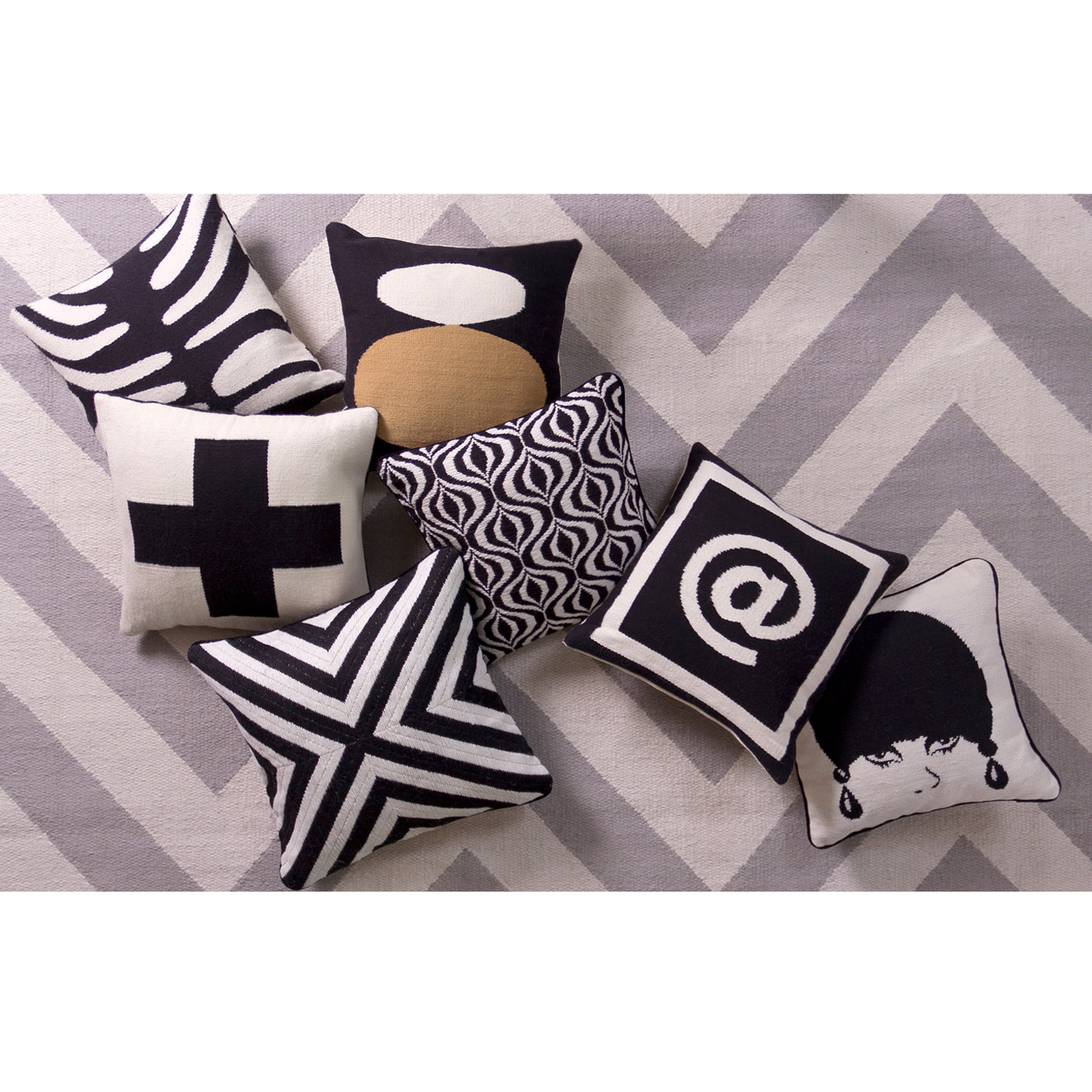 reversible letter throw pillow - styled view