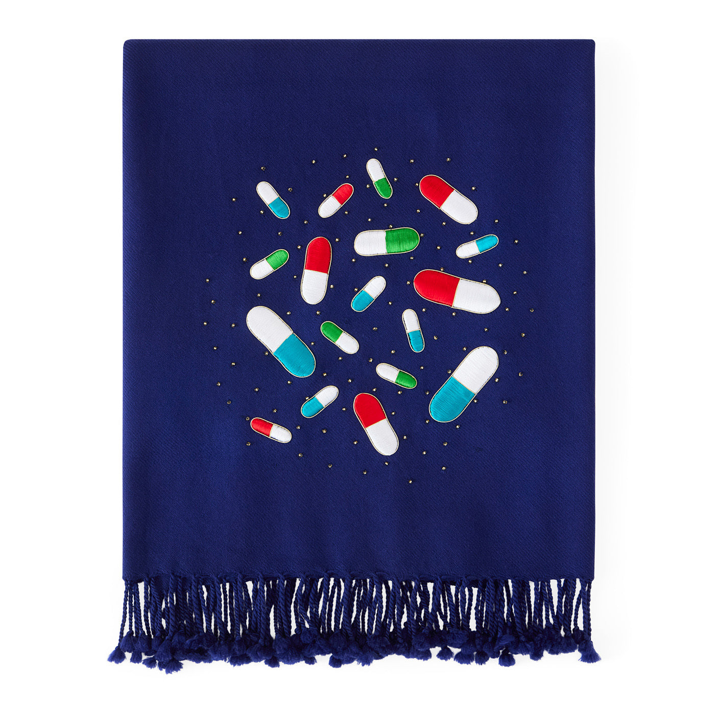 Pills Embellished Throw - front view
