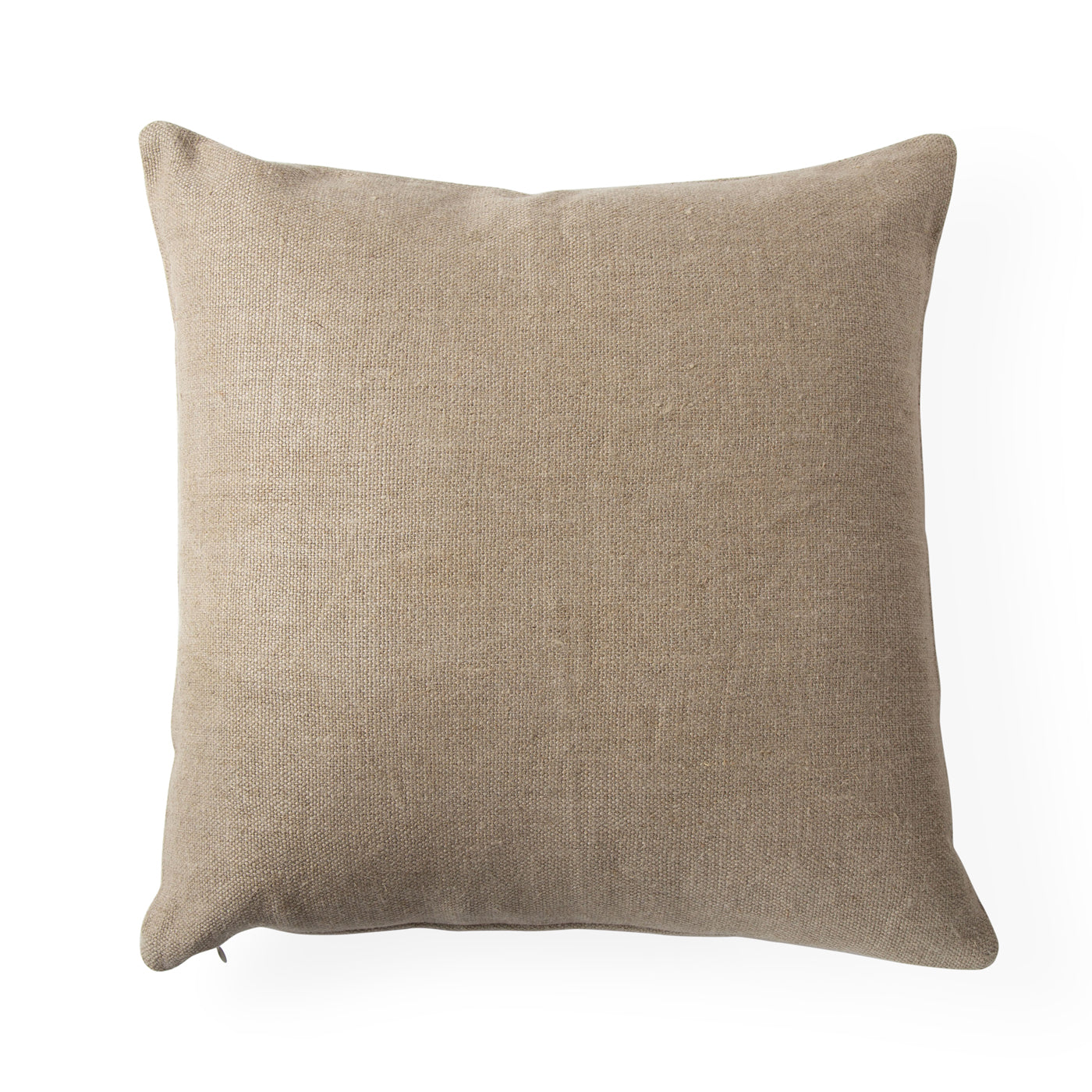 pimlico squares pillow linen tan white - back view