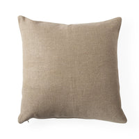 pimlico squares pillow linen tan white - back view