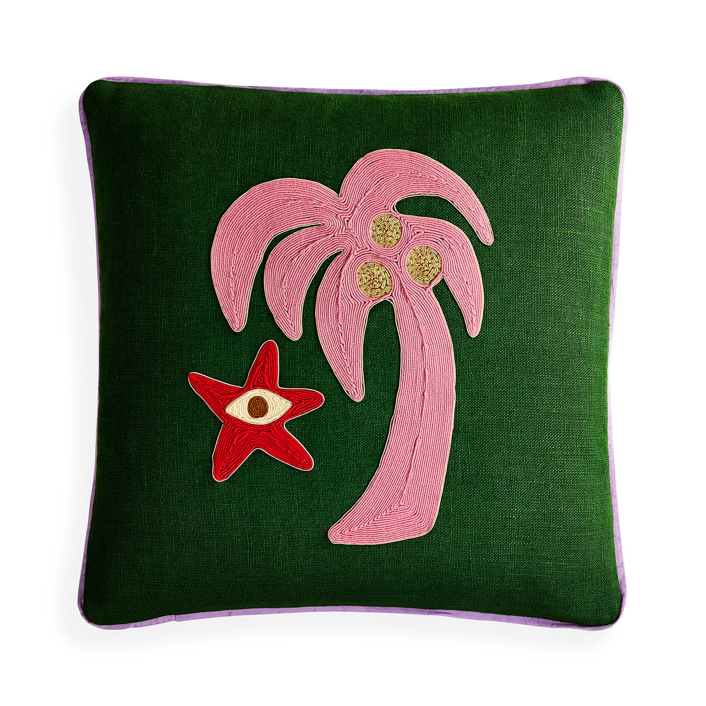 Playa Palm Tree Pillow in Linen | Jonathan Adler