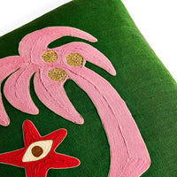 Playa Palm Tree Pillow - details view