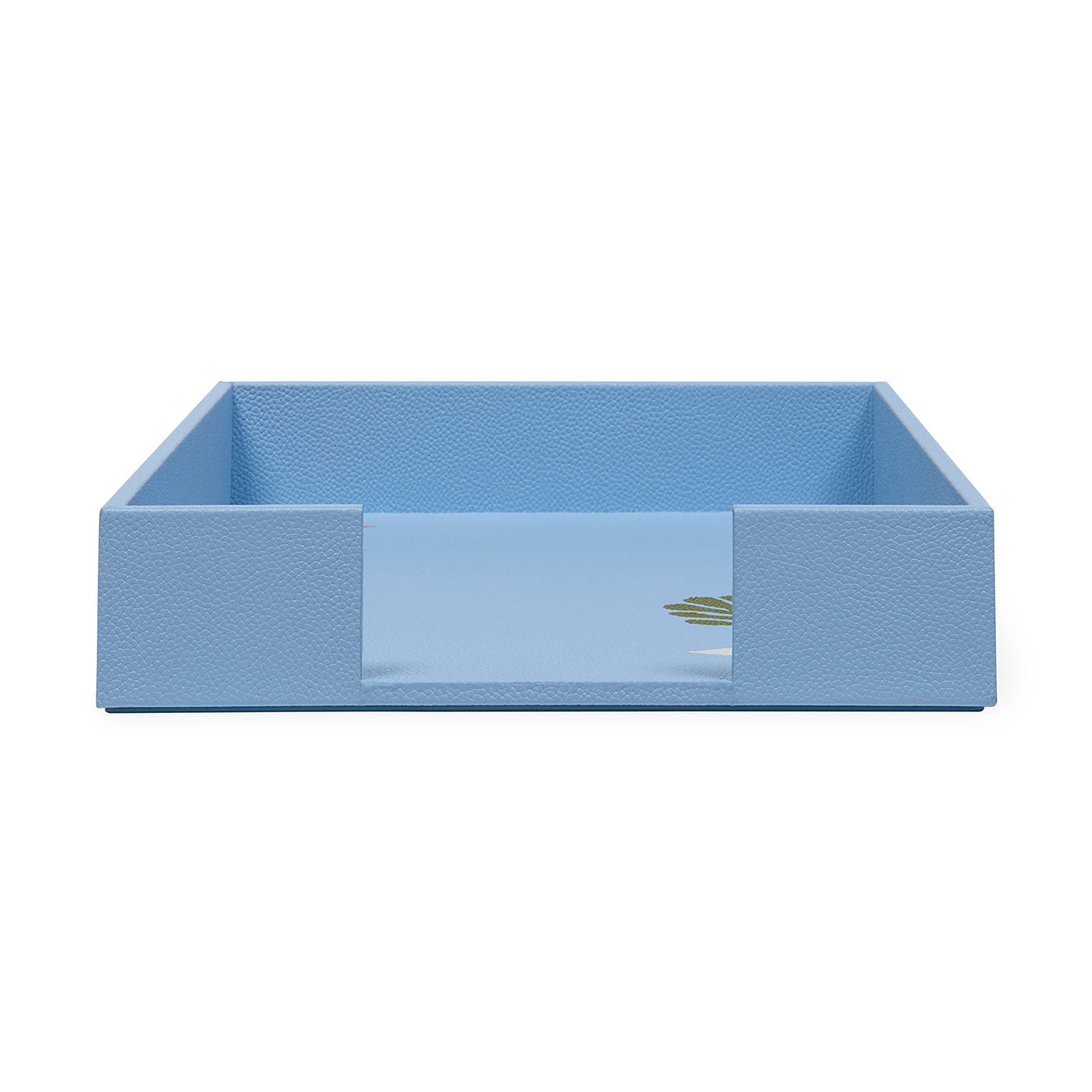 Blue rectangular tray on a white background