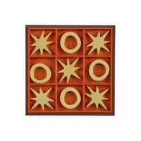 Wooden puzzle with geometric shapes on a white background