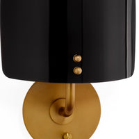 polly sconce acrylic blue steel - front view
