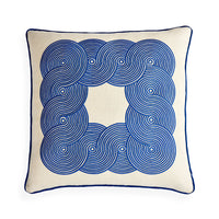 Pompidou Cobalt Border Pillow - front view