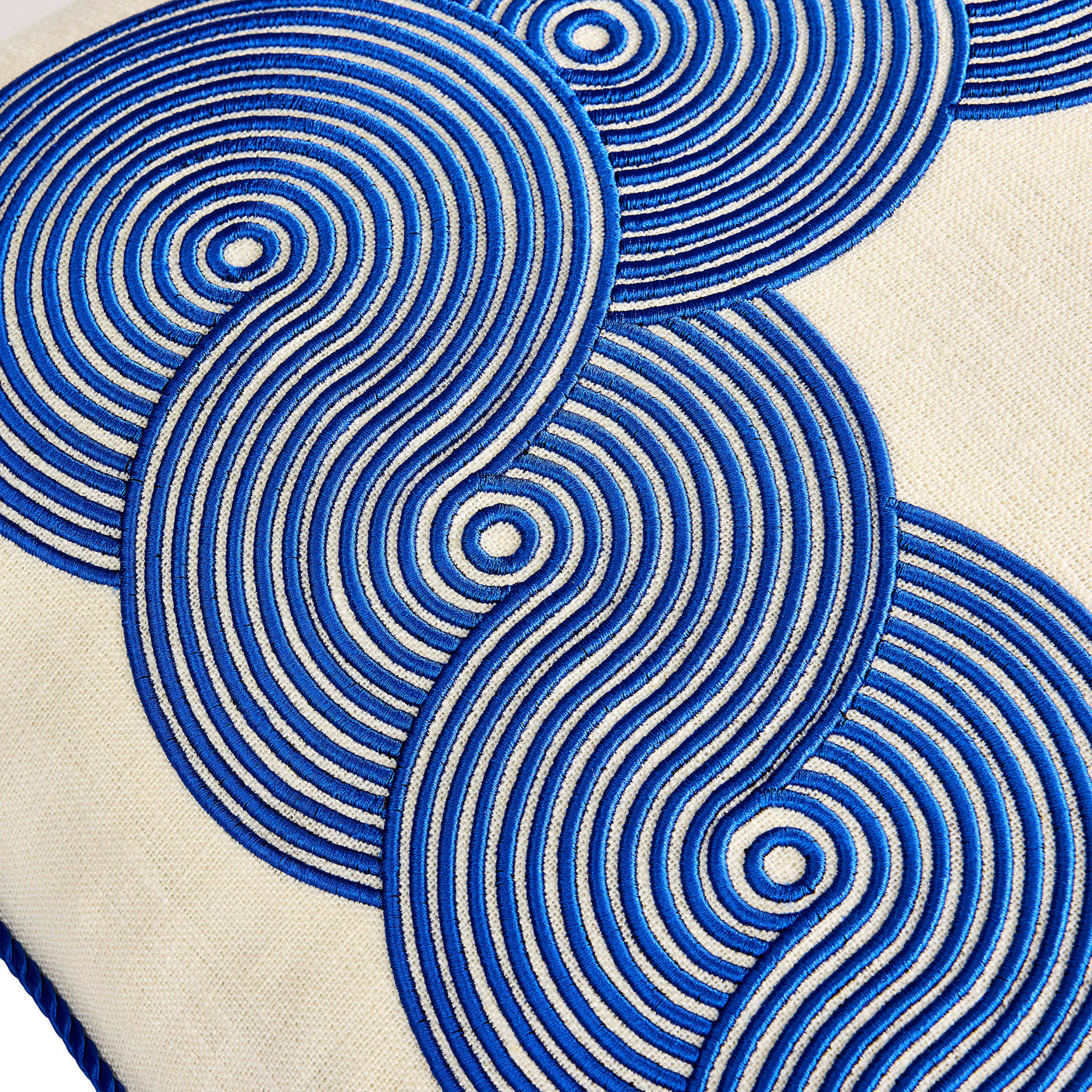Pompidou Cobalt Border Pillow - details view