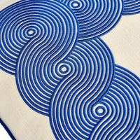 Pompidou Cobalt Border Pillow - details view
