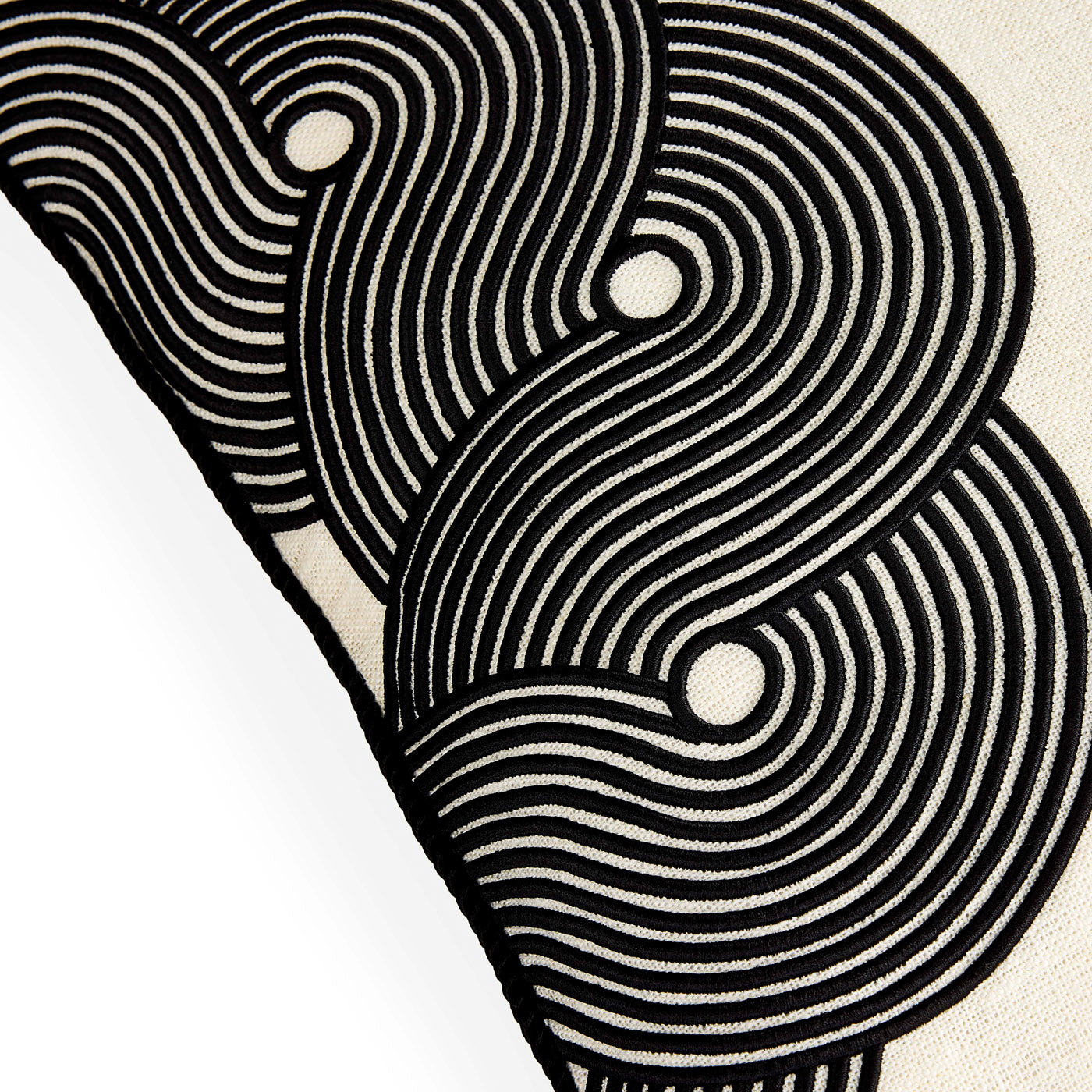 Pompidou B&W Half Circles Pillow in Linen | Jonathan Adler