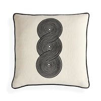 Pompidou B&W Loops Circles Pillow - front view