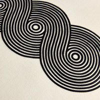 Pompidou B&W Loops Circles Pillow - details view