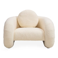 Pompidou Lounge Chair in valais white - front view