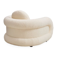 Pompidou Lounge Chair in valais white - back angle view