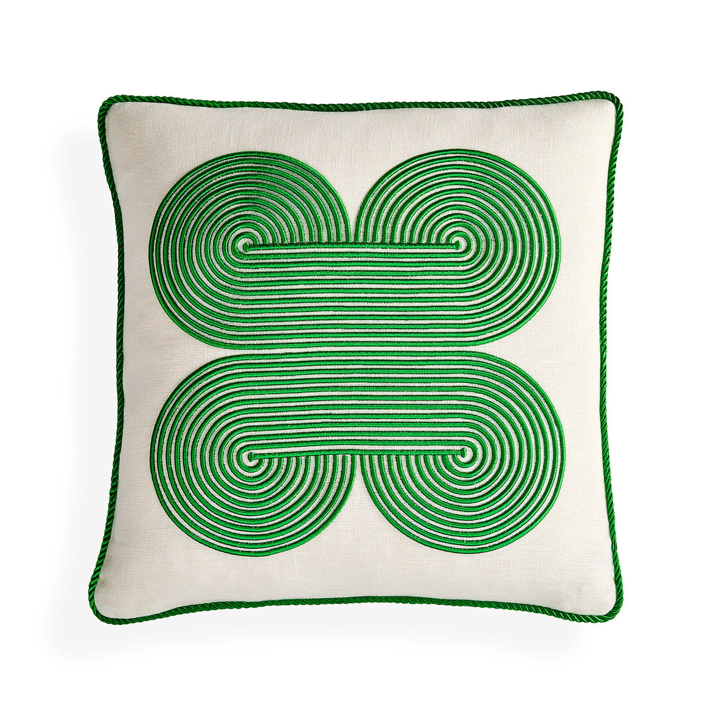 Pompidou Green Quatrefoil Pillow - front view
