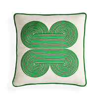 Pompidou Green Quatrefoil Pillow - front view